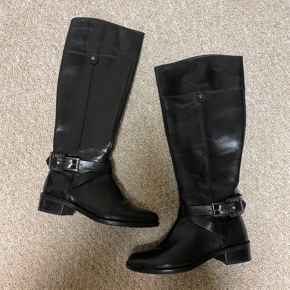 Black Vince Camuto Buckle Boots